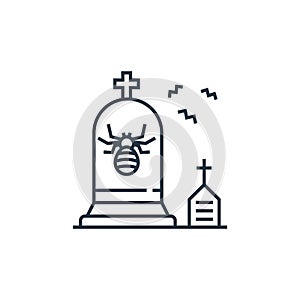gravestone vector icon. gravestone editable stroke. gravestone linear symbol for use on web and mobile apps, logo, print media.