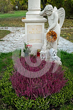 The gravestone of Wolfgang Amadeus Mozart in St. Marx Cemetery