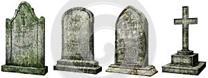 Gravestones 3D illustration