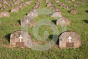 Gravestones in graveyard