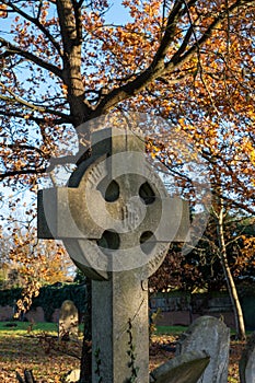 Gravestones in Paines Lane Cemetery, Pinner, with graves dating from Victorian times, located Paines Lane, Pinner, Middlesex, UK.