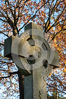 Gravestones in Paines Lane Cemetery, Pinner, with graves dating from Victorian times, located Paines Lane, Pinner, Middlesex, UK.