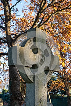 Gravestones in Paines Lane Cemetery, Pinner, with graves dating from Victorian times, located Paines Lane, Pinner, Middlesex, UK.