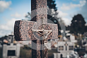 Graveyard crosses on different backgrounds