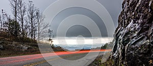 Graveyard fields overlook in the smoky mountains in north carolina