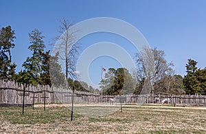 Graveyard in fort at historic Jamestowne, VA, USA