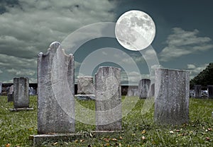Graveyard at Full Moon