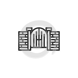 Graveyard gate line icon