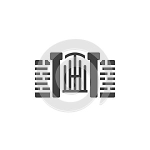 Graveyard gate vector icon