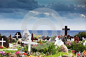 Graveyard in Hanga Roa, Easter Island