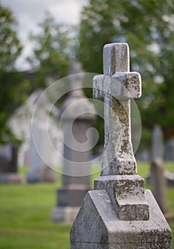 Graveyard Headstone with crucifix.