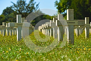 Graveyard in memorium crosses