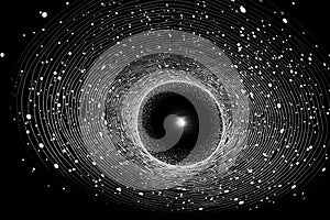 Gravitation waves around black hole in space illustration photo