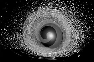 Gravitation waves around black hole in space illustration