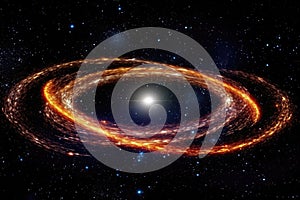 gravitational lensing creating an einstein ring effect