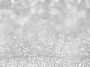 Gray abstract glitter background with bokeh. lights blurry soft Gray for the romance background, light bokeh holiday party