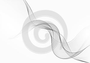 Gray abstract vector wave background. Wavy gray lines on a white background.