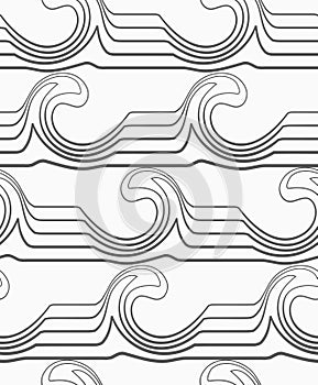 Gray abstract waves with thickening