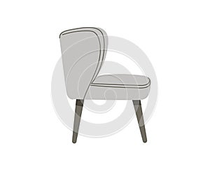 Gray armchair scandinavian isolated on white backgroundFor the interiors of rooms. Vector flat style photo