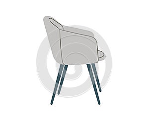 Gray armchair scandinavian isolated on white backgroundFor the interiors of rooms. Vector flat style photo