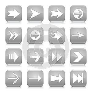 Gray arrow sign rounded square icon web button photo