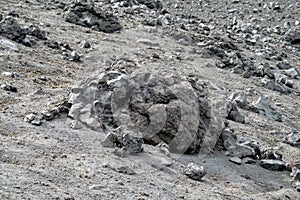 Gray ash after volcano erruption
