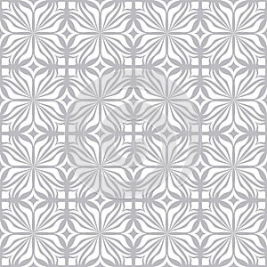 Gray background design - flowers and leaves. Nature ornament seamless pattern. Floral garden concept background.