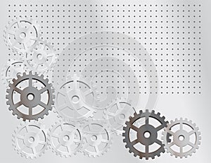 Gray background with the gears