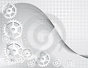 Gray background with the gears