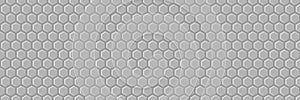 A gray background with a pattern of hexagons