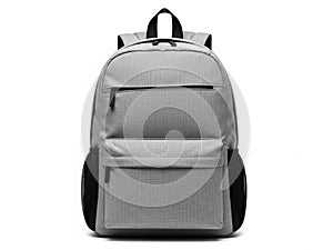 Gray backpack isolated on white background