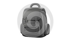 Gray backpack isolated on white background