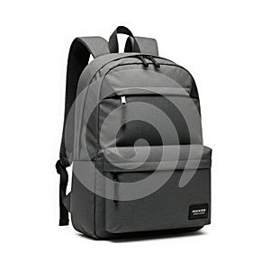 Gray backpack isolated on white background