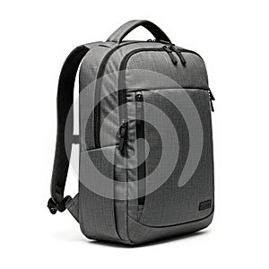 Gray backpack isolated on white background