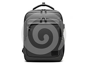 Gray backpack isolated on white background