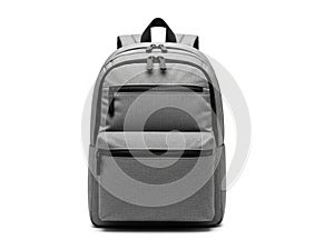Gray backpack isolated on white background