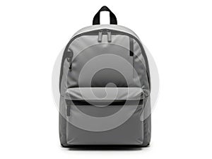 Gray backpack isolated on white background