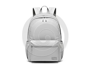 Gray backpack isolated on white background