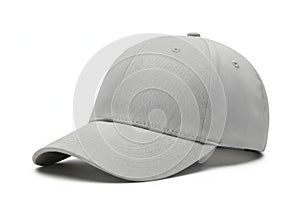 Gray baseball cap isolated on white background
