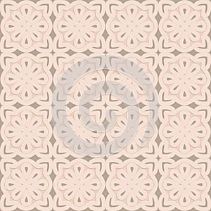 Gray beige carved arabic style seamless pattern, oriental motif art background, elegant pattern