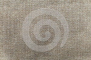 Gray beige linen canvas surface background. Sackcloth design, ecological cotton textile, fashionable woven flex burlap