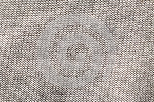 Gray beige linen canvas surface background. Sackcloth design, ecological cotton textile, fashionable woven flex burlap