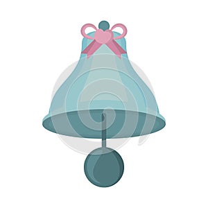 Gray bell ribbon wedding icon