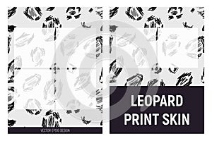 Gray and black leopard print skin.