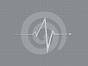 A gray or black and white heart beat sign displaying in cardiograph monitor to diagnosis heart condition in hospital bed