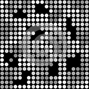 Gray, Black and White Polka Dot Mosaic Abstract Design Tile Patt