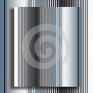 Gray-blue gradient background. Thin vertical stripes.