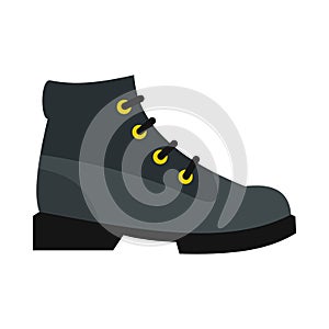 Gray boot icon in flat style