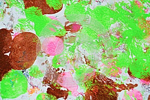 Gray brown green pink painting watercolor spots abstract background