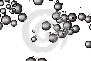 Gray bubbles over white